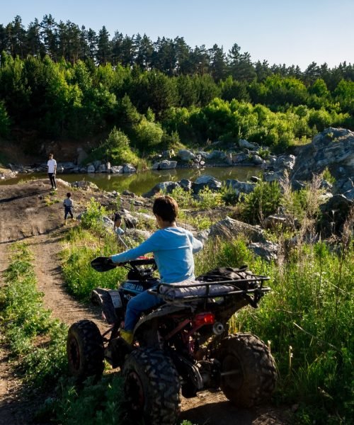 Hiking by atv